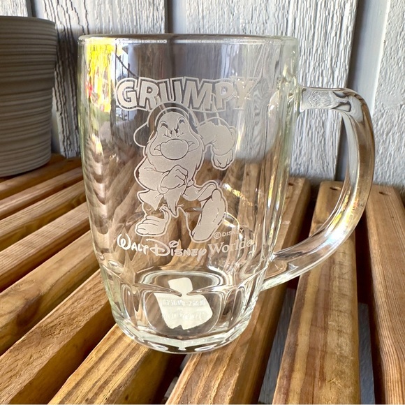 Walt Disney World Glass Mug Vintage Grumpy Engraved Dad Arriba Brothers Cup - Picture 1 of 15